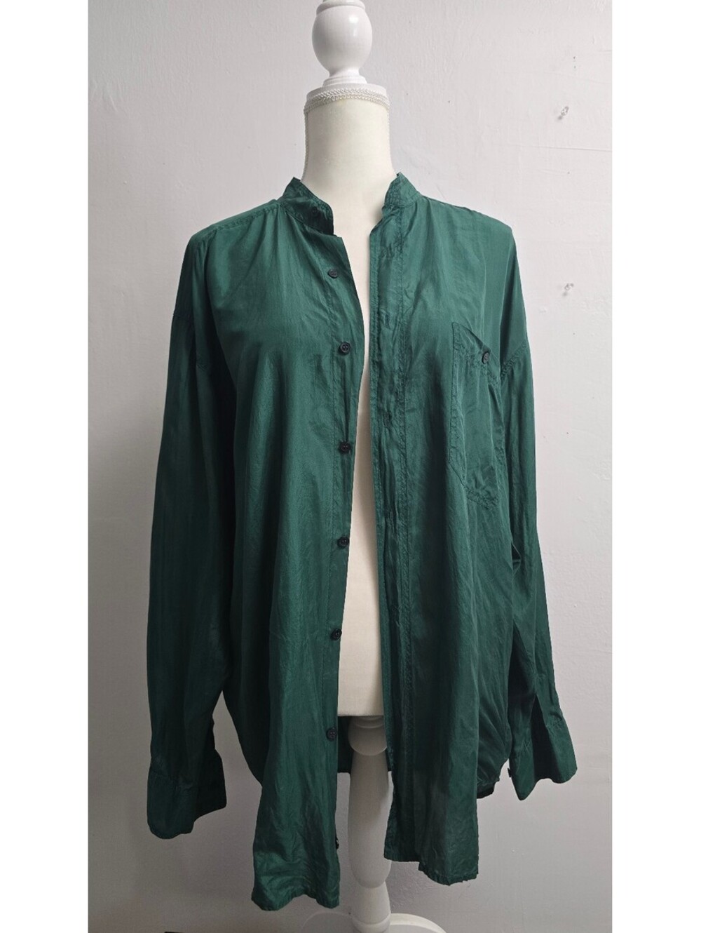 Vintage I.O.U. Style 100% Silk Men’s Shirt Green Size MVintage I.O.U.
